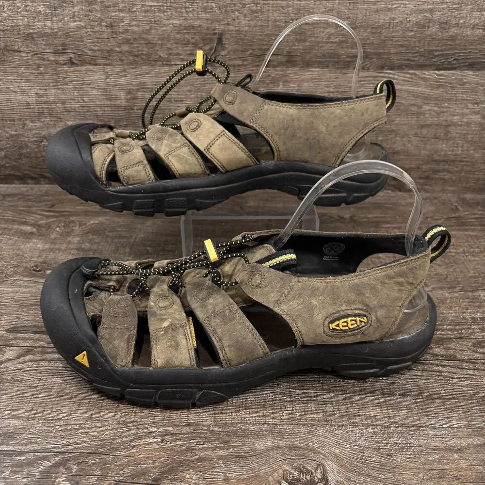 Keen Newport Sandals Men's 13 Brown Leather Slip-On Outdoor Hiking Water Shoes